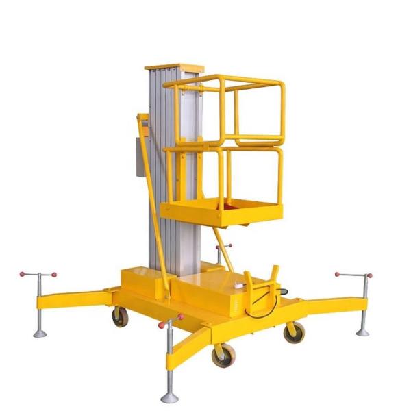 8m 10m 12m Single Mast Aluminum Alloy Hydraulic Lift For Aerial Working Platform