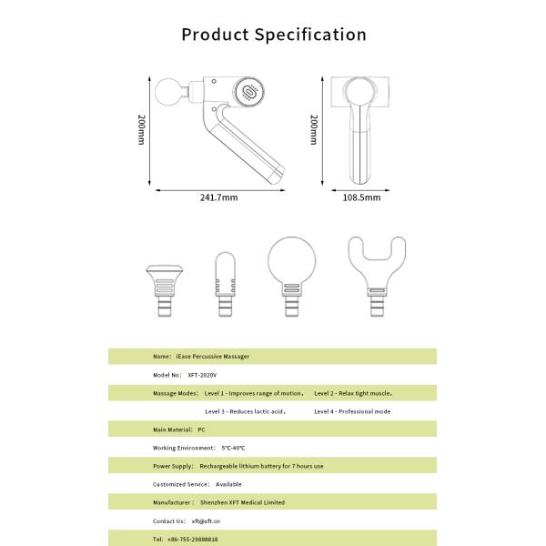 Muscle Massage Gun Deep Massage Gun Fascia Massager Handheld Percussion Massager Body Massage Device