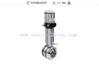 Three Pieces stainless steel butterfly valve Welding end , High sanitary  Butterfly Valve