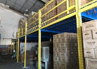 Q235B Cold Steel Warehouse Storage Mezzanine Floor Racking System Yellow Color