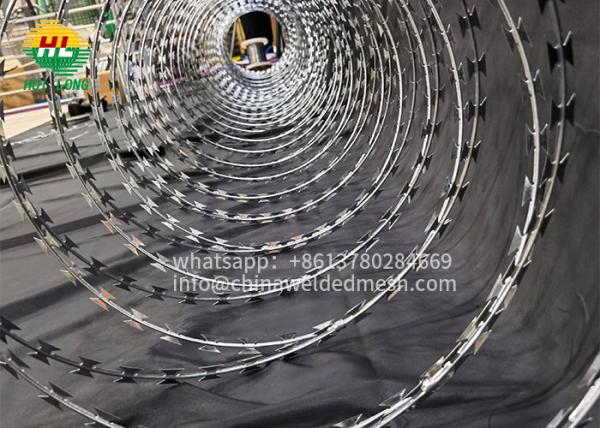 Cerca de fio espiral sanfona por atacado Razor Barbed Wire da lâmina de lâmina Alambre De Puas