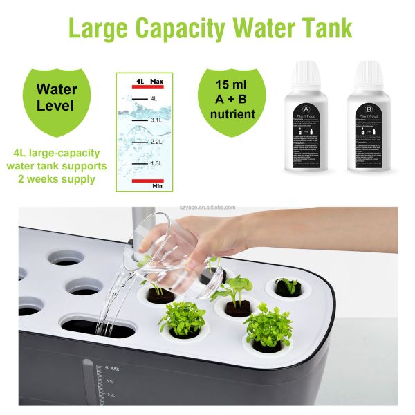 52-Pod Indoor Hydroponic Garden System with Smart Grow Light and Automatic Watering for Home Vegetable & Herb Growing