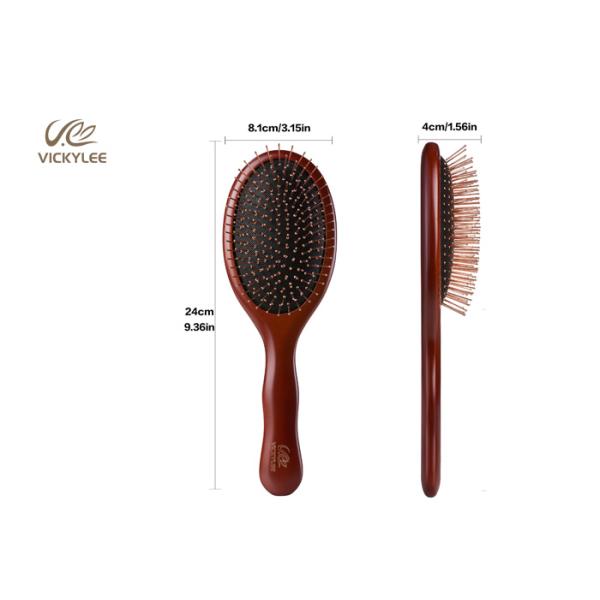 Red Wooden Handle 9.36 Inch Soft Paddle Brush For Hair
