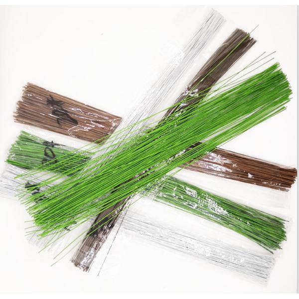 18 Gauge Green Straight Cut Florist 50pcs Paper Covered Wire 60cm Length