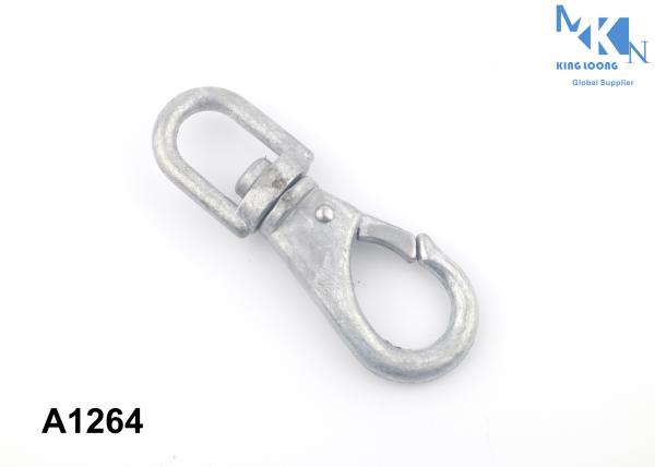 Electroplating Dog Leash Snap Hooks / Zinc Alloy Swivel Snap Hooks