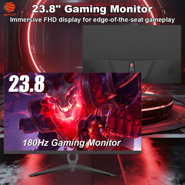 Resolución QHD UHD 23.8 pulgadas Monitor de juegos IPS Panel 180Hz 99% SRGB Negro Color 2560x1440P