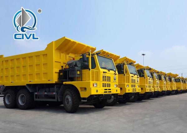 Sinotruk 70T 6x4 Howo Heavy Duty Loading Mining Dump Truck For Big Rocks In Wet Mining Road