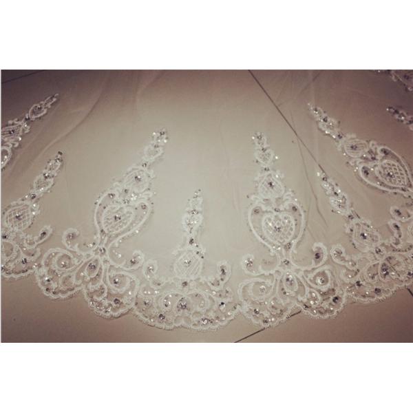 Embroidery Cord lace with Rhinstone Ivory/White Bridal Veil Wedding Accessories