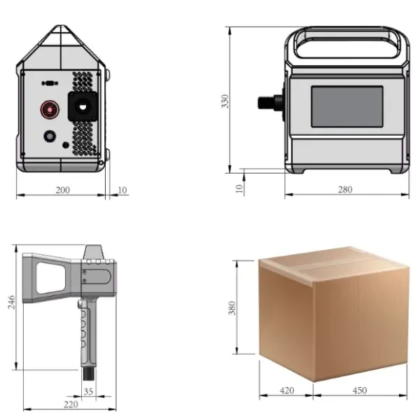 Portable Handheld Laser Marking Machine Printing on Rubber Tires