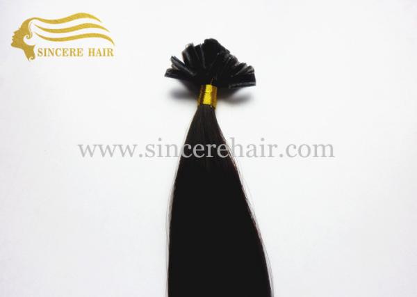 50 CM Italian Keratin Fusion Nail Tip Hair Extensions - 20 1.0 Gram Black Pre-Bonded U Tip Hair Extension for sale