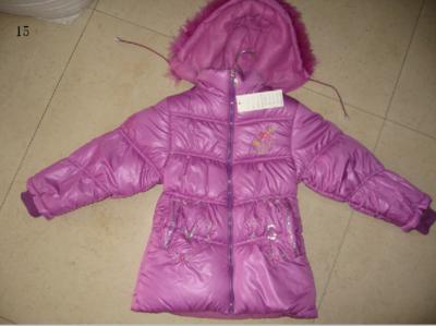 Apparel girl's padding jackets stock(coats,tops,children's clothing,children's garments,jackets stocks)