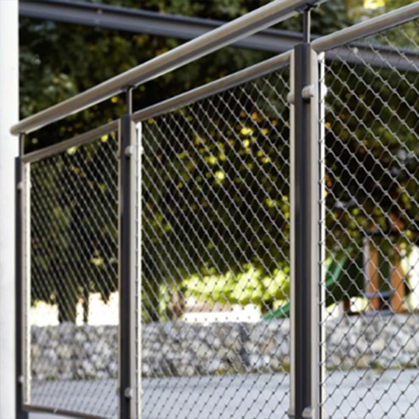 Inox Balcony Fence Screen Mesh , Woven Plain Stainless Steel 316 Mesh For Stair