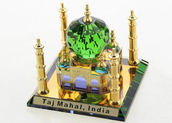 Miniature Crystal Taj Mahal Replica 80*80*70mm For Travel Commemorate