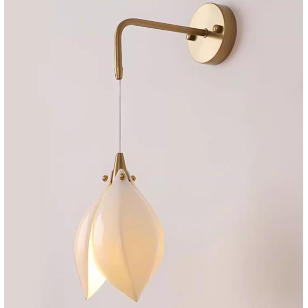 Hotel Elegant Magnolia Flower Ceramic Wall Bowl Sconce Light