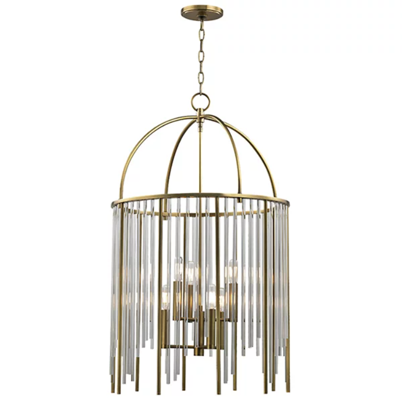 Customized Design Adjustable Height Brass Crystal Chandelier with 50000 Hours Lifespan LED Pendant Lights
