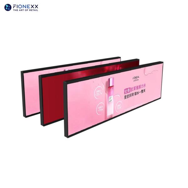 Flexible Advertising Display Board Network Indoor Stretched Bar Digital Signage LCD Display Shelf Advertisement Display In The Supermarket