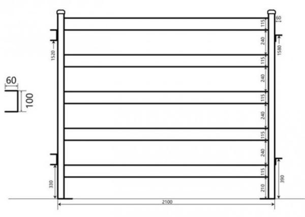 Australia Standard Oval Tube 2100 X1800 Galvanized Cattle / Horse Yard Farm Gate Fence