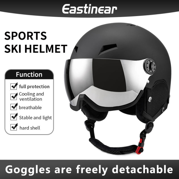 Visor Adjustable Snowboard Helmet with 8 to 10 Air Vents Unisex Ski Goggles Anti Fog Protection