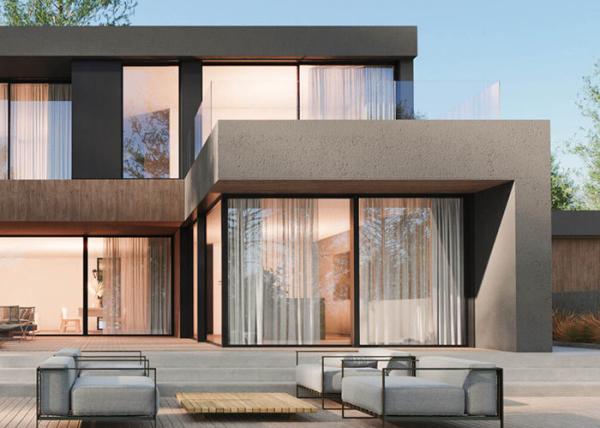 Des maisons modulaires préfabriquées de luxe avec un cadre en acier léger.