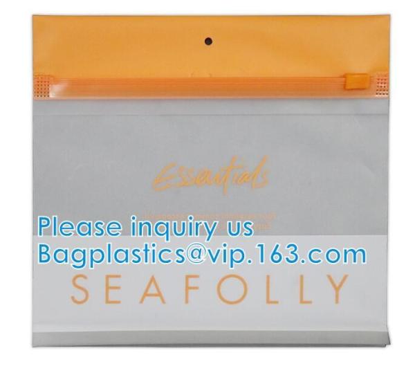 Zipper Pouch Plastic Cosmetic Bag Pouch Vinyl Slider Zipper Bag, Travel Toiletry Cosmetic Bag, Zipper MakeUp Pouch