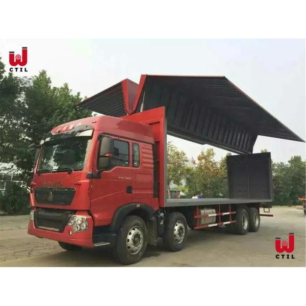 Transporte 8X4 Howo 12 Wheeler Wing Van Heavy Duty Cargo Van