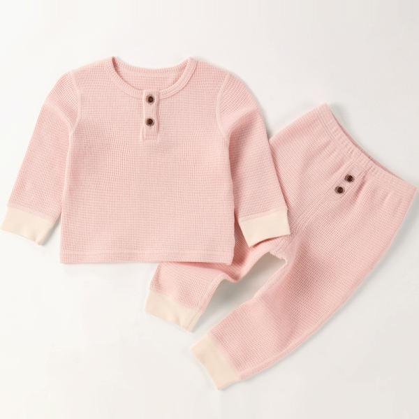 Autumn long sleeves newborn children's clothing sleepwear two pieces 4 colors optional kids baby clothes sets