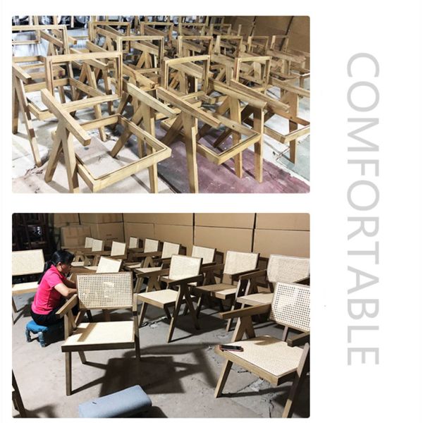 Nordic Classic Solid Wooden Chair Home Interior Dining Room  Restaurant Rattan Dining Chairs