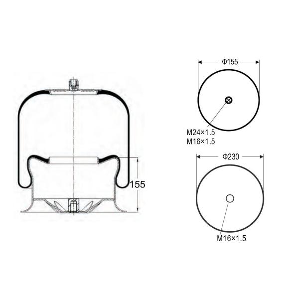 A 942.320.01.17 Gas Filled Truck Air Springs High Performance OEM Standard Size