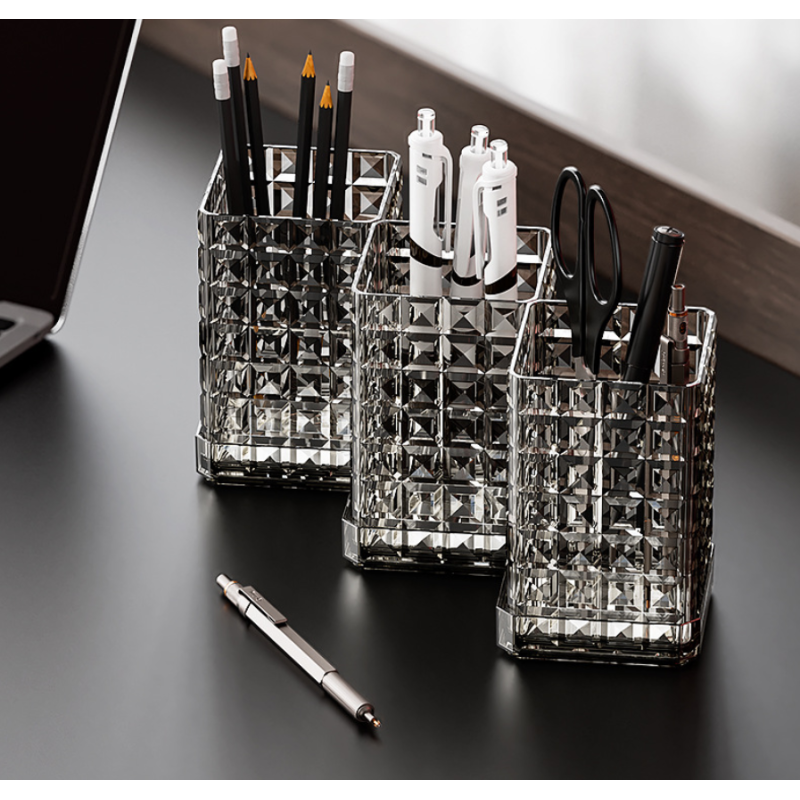 Popular Wholesale Crystal Imitation Acrylic Storage Box Customizable Tool Toothbrush Holder for Kitchen Office