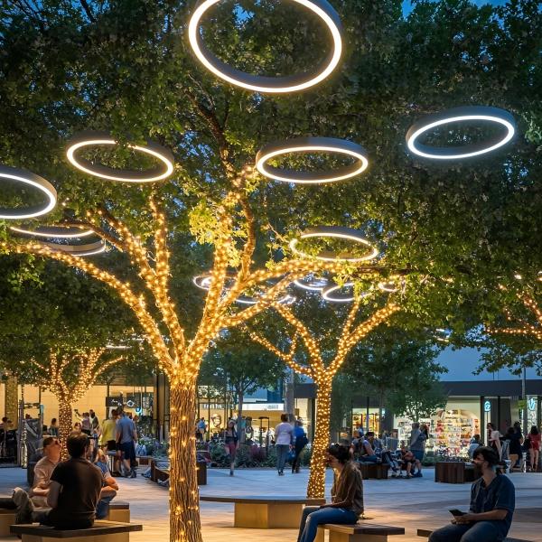 Custom Warm White LED Butterfly String Motif Lights, Outdoor Hanging Lights for Garden & Commercial Night Scenery