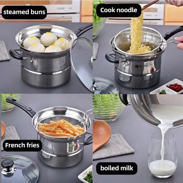Stainless Steel Kitchen Sauce Pans Sustainable  Eco Friendly Milk Pot