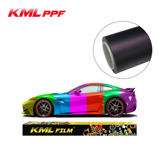 KML Professional Anti-scratch and Anti-fouling PPF TPU Film Body protection Satin Black Magic Purple Car Color Change Film
