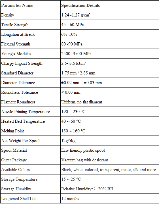 Precision Low Warp 1.75mm PLA Filament Smooth Consistent Prints Beginner Friendly For Desktop Printing