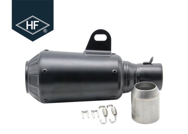 Round Short Motorcycle Exhaust Muffler Pipes With Straight Through Perforated Core
