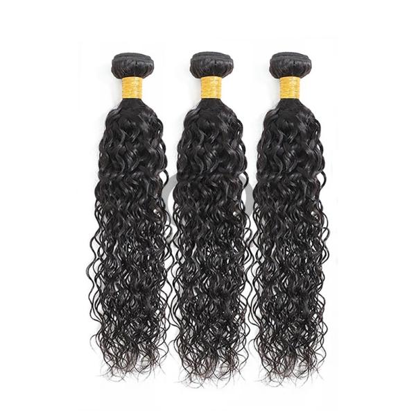 Natural Black Water Wave Remy Human Hair Bundles Sew In Weave Bundles Brazilian Bundle Deals