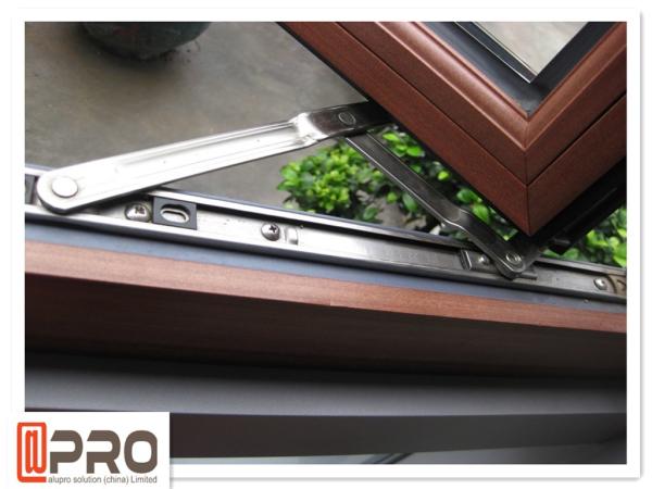 Residential Push Out Casement Windows / Aluminium Pivoting Window With Grid Design white aluminium windows