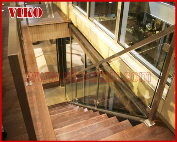 Floating Staircase VK30S Floating Stair Tempered GlassLED Light strip, Stringer: 5mm+5mm(Thickness), Dia 6mm Steel Cable
