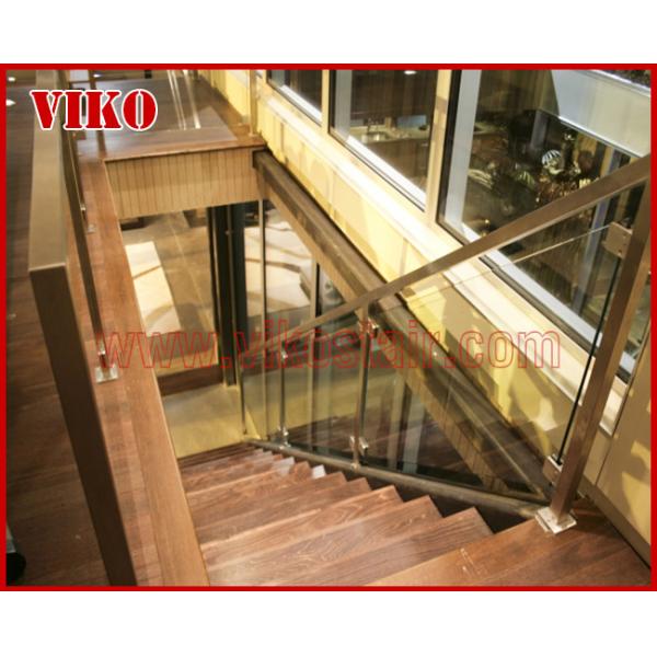 Floating Staircase VK30S Floating Stair Tempered GlassLED Light strip, Stringer: 5mm+5mm(Thickness), Dia 6mm Steel Cable