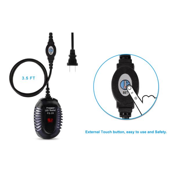 подогреватель аквариума погружающийся ABS кабеля 1m для танка 10 галлонов