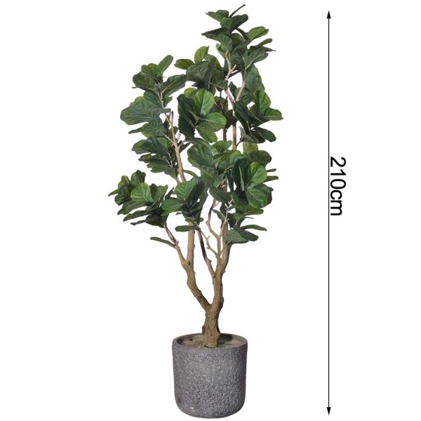 Multi-Stem 7ft Artificial Ficus Lyrata Faux Fiddle Leaf Fig Plant For Lobby Apartments hotel decolation