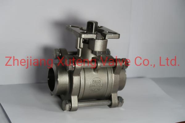 US Three Piece Butt Welded Ball Valve with High Mounting Pad and Relief Function