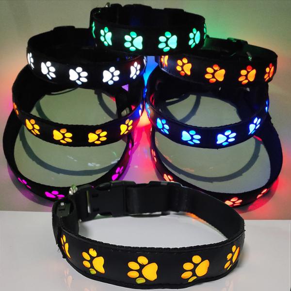 Rechargeable Led Dog Leash Illuminating Walking Night Glowing USB Rivet Decoration
