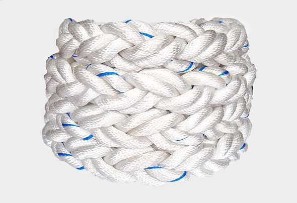 White Color Marine Polyester Braided Rope For Ship Towing Mooring UV Resistance 8 Strand Vessel Rope