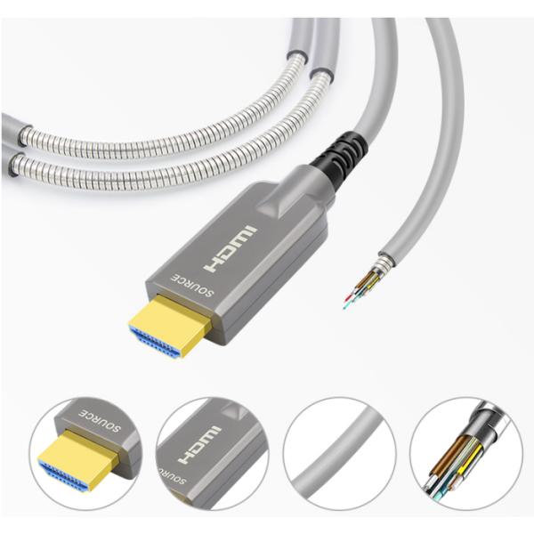 Armored Optical Fiber HDMI2.0 HD Cable Drum 4K 60Hz TPU Covered Cable For Audio Video TV With Protect Shell Cable Reel