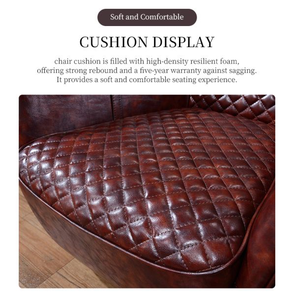 Nidea #8810 Aviator Retro Industrial Chaise Lounge Chair with Cooling Feature for Living Room Bedroom Home Furniture