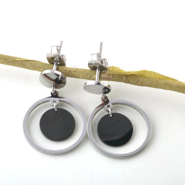 Stainless Steel Fashion Jewelry Women Personalized Round Drop Earrings,Round Shape earrings