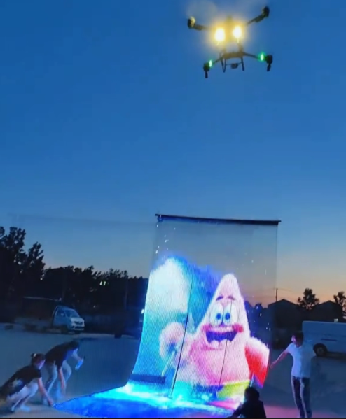 P20 Customized LED Drone Outdoor Ultra-Light  HD Transparent Screen IP68 DC12V Sky Display for Events Concerts Wedding