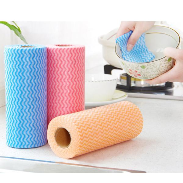 Eco - Friendly Spunlace Nonwoven Wipes / Harmless Disposable Kitchen Wipes