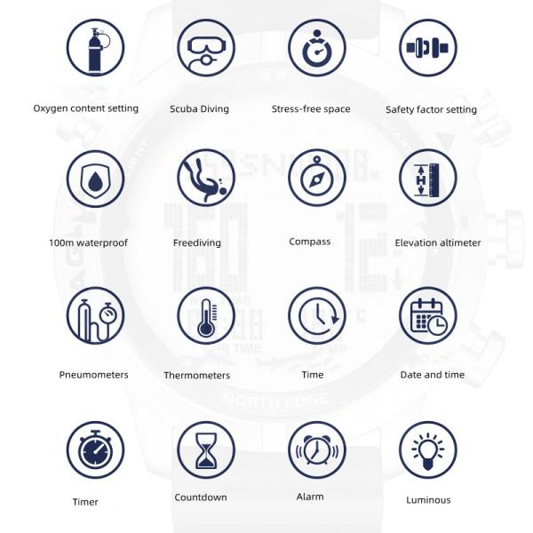 Electronic Military Camping Gear Watch Altitude Barometric Compass Temperature