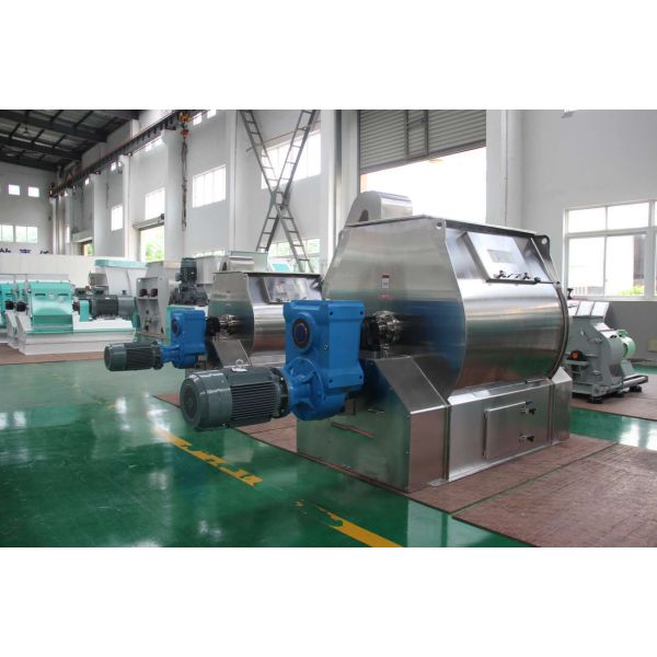 Stainless Single Shaft Paddle Mixer 1T/H For Animal Feed Mixer Machine